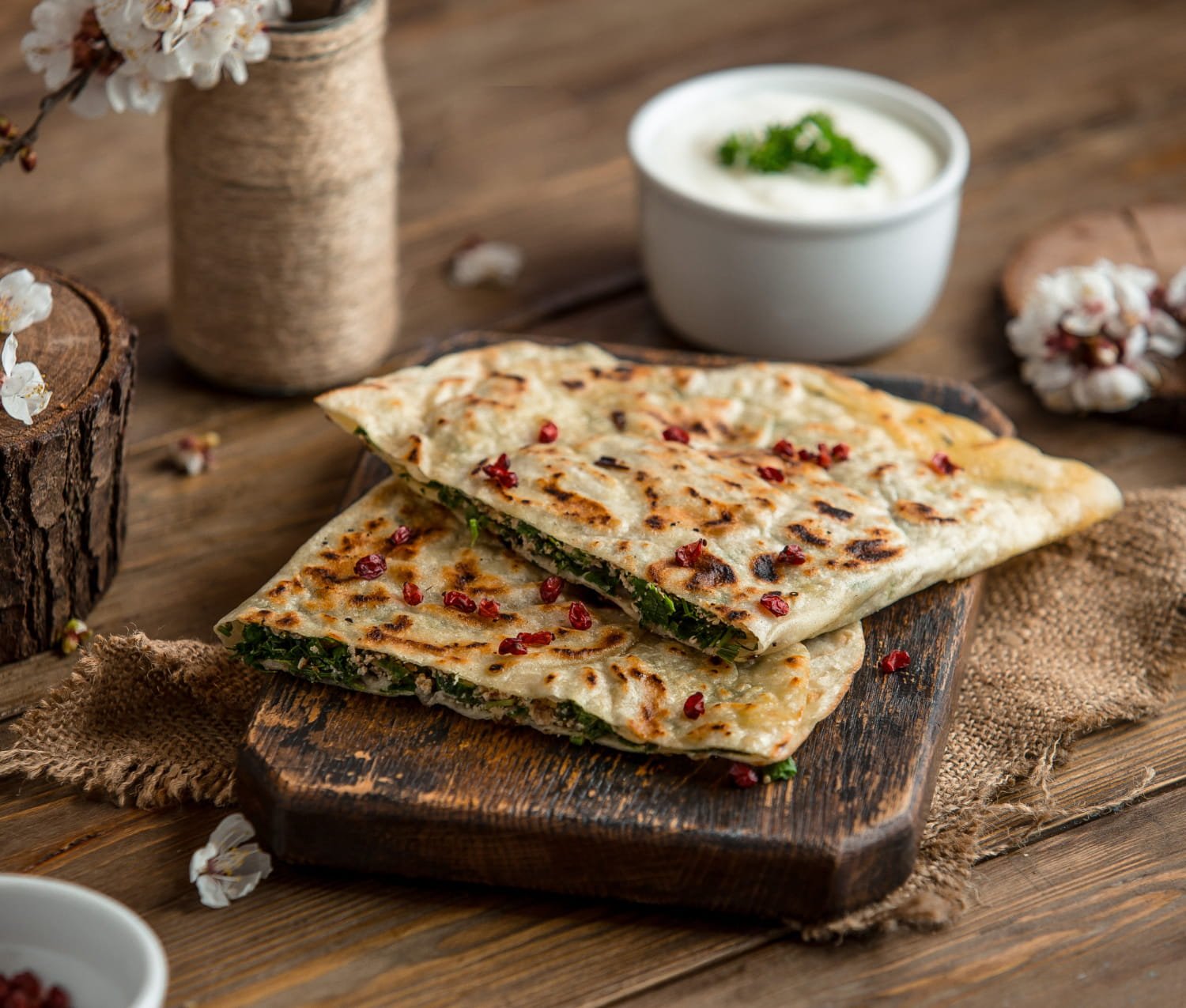 Perfect flaky paratha with layers on a plate